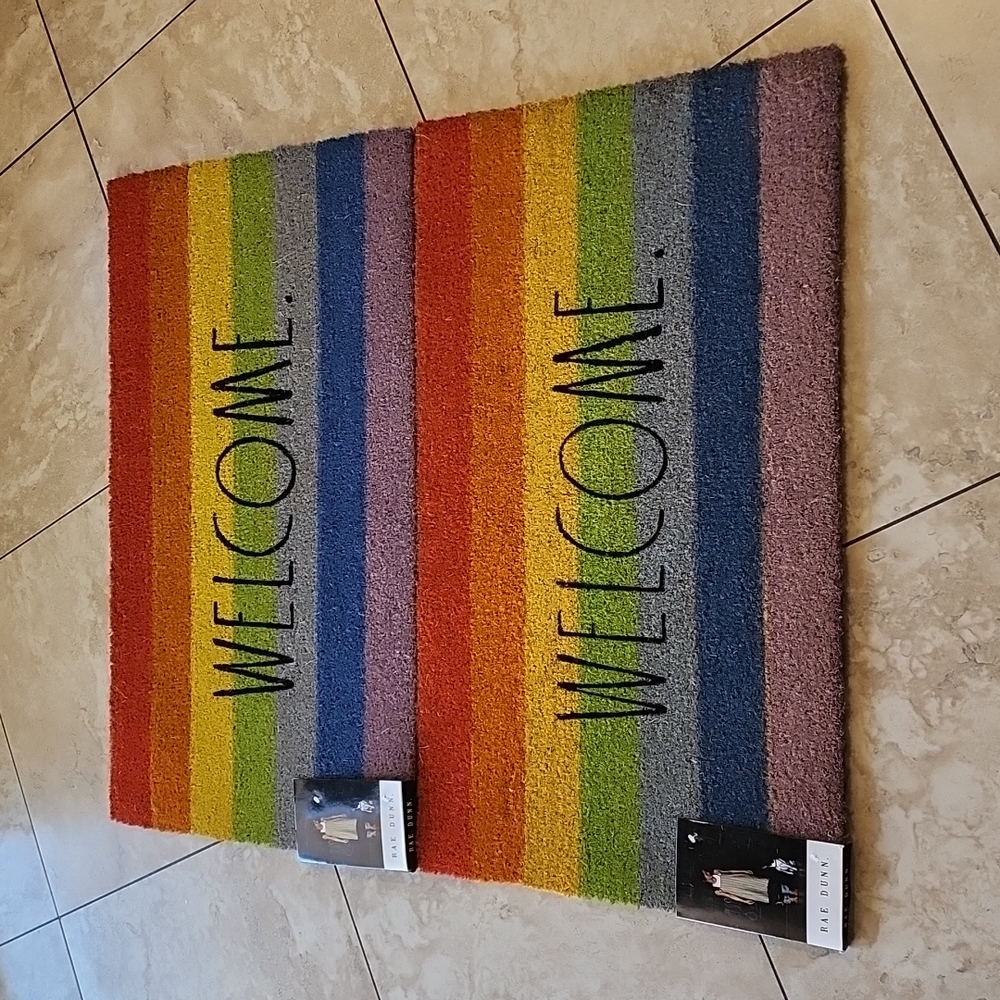🆕NWT Rae Dunn Rainbow Welcome Mat (Addl $13.50 incl for shipping) - Picture 3 of 7